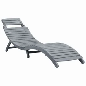 Tumbona de madera maciza de acacia gris de vidaXL, Tumbonas - Ref: Foro24-45959, Precio: 116,16 €, Descuento: %