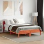 Estructura cama con cabecero madera pino marrón cera 140x190 cm de , Camas y somieres - Ref: Foro24-842605, Precio: 133,48 €,...