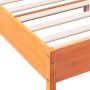Estructura cama con cabecero madera pino marrón cera 140x190 cm de , Camas y somieres - Ref: Foro24-842605, Precio: 133,48 €,...
