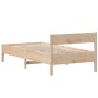 Estructura de cama con cabecero madera maciza pino 75x190 cm de , Camas y somieres - Ref: Foro24-842782, Precio: 77,52 €, Des...