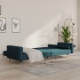 Sofá cama de 2 plazas con dos almohadas terciopelo azul de , Sofás - Ref: Foro24-375748, Precio: 289,13 €, Descuento: %