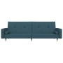 Sofá cama de 2 plazas con dos almohadas terciopelo azul de , Sofás - Ref: Foro24-375748, Precio: 289,13 €, Descuento: %