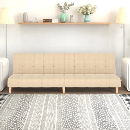 Cream-colored 2-seater sofa bed. by , Sofas - Ref: Foro24-375757, Price: 235,24 €, Discount: %
