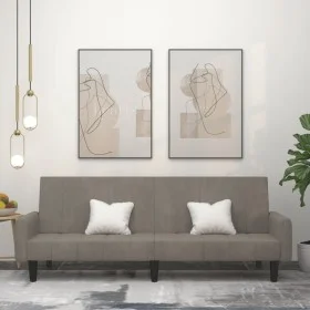 Light gray velvet 2-seater sofa bed by , Sofas - Ref: Foro24-375774, Price: 271,37 €, Discount: %