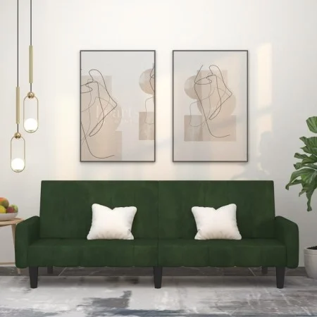 Sofá cama de 2 plazas terciopelo verde oscuro de , Sofás - Ref: Foro24-375776, Precio: 268,55 €, Descuento: %