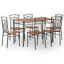 Conjunto de comedor 7 piezas MDF y acero marrón de vidaXL, muebles para cocinas y comedores - Ref: Foro24-281401, Precio: 269...