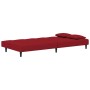 Sofá cama de 2 plazas con dos almohadas terciopelo rojo tinto de , Sofás - Ref: Foro24-375811, Precio: 245,12 €, Descuento: %