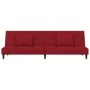 Sofá cama de 2 plazas con dos almohadas terciopelo rojo tinto de , Sofás - Ref: Foro24-375811, Precio: 240,90 €, Descuento: %