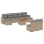Juego de sofás jardín con cojines beige 10 pzas ratán sintético de , Sofás modulares de exterior - Ref: Foro24-3224323, Preci...