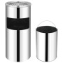 Papelera con cenicero de pared acero inxodable 26 L de vidaXL, Ceniceros - Ref: Foro24-51095, Precio: 110,52 €, Descuento: %