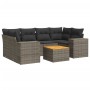 Set de sofás de jardín 7 piezas con cojines ratán PE gris de , Conjuntos de jardín - Ref: Foro24-3225346, Precio: 436,31 €, D...