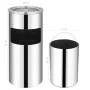26 L stainless steel wall-mounted trash can with ashtray by vidaXL, Ashtrays - Ref: Foro24-51095, Price: 94,83 €, Discount: %