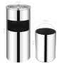 Papelera con cenicero de pared acero inxodable 26 L de vidaXL, Ceniceros - Ref: Foro24-51095, Precio: 110,52 €, Descuento: %