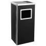 Papelera con cenicero de acero negro 45 L de vidaXL, Cubos de la basura y papeleras - Ref: Foro24-51093, Precio: 107,15 €, De...