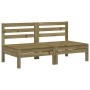 Sofá de jardín sin reposabrazos 2 uds madera pino impregnada de , Sofás modulares de exterior - Ref: Foro24-838004, Precio: 9...