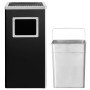 Papelera con cenicero de acero negro 45 L de vidaXL, Cubos de la basura y papeleras - Ref: Foro24-51093, Precio: 115,57 €, De...