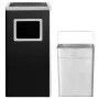 Papelera con cenicero de acero negro 45 L de vidaXL, Cubos de la basura y papeleras - Ref: Foro24-51093, Precio: 107,15 €, De...
