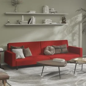 Two-seater velvet sofa bed in burgundy color by , Sofas - Ref: Foro24-375942, Price: 251,09 €, Discount: %