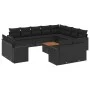 Garden sofa and cushion set 13 pieces black synthetic rattan by , Modular outdoor sofas - Ref: Foro24-3224389, Price: 910,96 ...