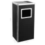 Papelera con cenicero de acero negro 45 L de vidaXL, Cubos de la basura y papeleras - Ref: Foro24-51093, Precio: 107,15 €, De...