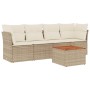 Juego de sofás jardín con cojines 5 pzas ratán sintético beige de , Conjuntos de jardín - Ref: Foro24-3223475, Precio: 306,07...