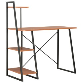 Escritorio con estantería negro y marrón 102x50x117 cm de vidaXL, Escritorios - Ref: Foro24-20285, Precio: 78,02 €, Descuento: %