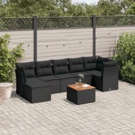 Set de sofás de jardín 8 piezas y cojines ratán sintético negro de , Conjuntos de jardín - Ref: Foro24-3223752, Precio: 488,3...