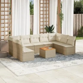 Juego de sofás jardín con cojines beige 10 pzas ratán sintético de , Conjuntos de jardín - Ref: Foro24-3223790, Precio: 609,3...