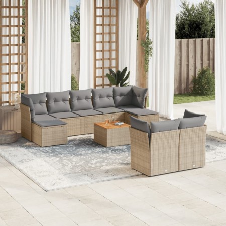 Juego de sofás jardín con cojines beige 10 pzas ratán sintético de , Conjuntos de jardín - Ref: Foro24-3223875, Precio: 579,2...