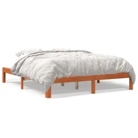 Bettgestell aus massivem, wachsbraunem Kiefernholz, 180 x 200 cm von , Betten und Lattenroste - Ref: Foro24-844174, Preis: 11...