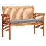 Banco de jardín 2 plazas con cojín madera maciza acacia 120 cm de vidaXL, Bancos de jardín - Ref: Foro24-45972, Precio: 181,1...