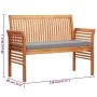 Banco de jardín 2 plazas con cojín madera maciza acacia 120 cm de vidaXL, Bancos de jardín - Ref: Foro24-45972, Precio: 181,1...