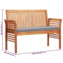 Banco de jardín 2 plazas con cojín madera maciza acacia 120 cm de vidaXL, Bancos de jardín - Ref: Foro24-45972, Precio: 185,5...