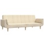 Sofá cama de 2 plazas con dos almohadas tela color crema de , Sofás - Ref: Foro24-375872, Precio: 280,55 €, Descuento: %