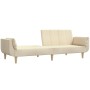 Sofá cama de 2 plazas con dos almohadas tela color crema de , Sofás - Ref: Foro24-375872, Precio: 280,55 €, Descuento: %