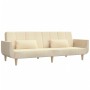 Sofá cama de 2 plazas con dos almohadas tela color crema de , Sofás - Ref: Foro24-375872, Precio: 280,55 €, Descuento: %