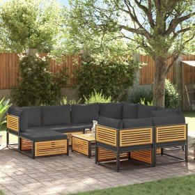 Set de sofás de jardín con cojines 10 pzas madera maciza acacia en Conjuntos de jardín | Comprar online en Foru.es