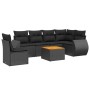 Set de comedor de jardín 7 pzas y cojines ratán sintético negro de , Conjuntos de jardín - Ref: Foro24-3257357, Precio: 448,6...