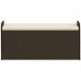 Banco de almacenaje y cojín ratán sintético marrón 115x51x52 cm de , Bancos de jardín - Ref: Foro24-365729, Precio: 138,07 €,...