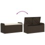 Banco de almacenaje y cojín ratán sintético marrón 115x51x52 cm de , Bancos de jardín - Ref: Foro24-365729, Precio: 138,07 €,...