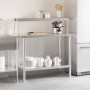 Mesa de trabajo para cocina con estante acero inox 110x55x120cm de , Restauración - Ref: Foro24-3208899, Precio: 248,28 €, De...