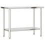 Mesa de trabajo para cocina con estante acero inox 110x55x120cm de , Restauración - Ref: Foro24-3208899, Precio: 248,28 €, De...