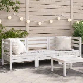 3-seater solid white pine garden sofa by , Modular outdoor sofas - Ref: Foro24-838027, Price: 180,88 €, Discount: %