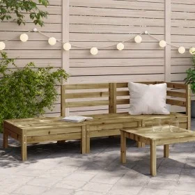Sofá de jardín de 3 plazas madera de pino impregnada de , Sofás modulares de exterior - Ref: Foro24-838046, Precio: 136,85 €,...
