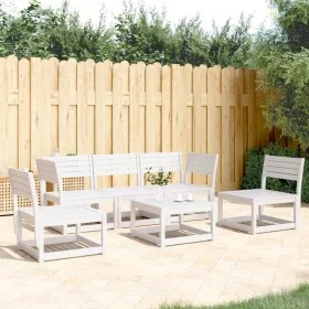 Juego de sofás de jardín 5 piezas madera maciza de pino blanco de , Conjuntos de jardín - Ref: Foro24-3216971, Precio: 452,20...