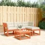 Set muebles jardín 4 pzas con cojines madera pino marrón cera de , Conjuntos de jardín - Ref: Foro24-3216912, Precio: 446,39 ...