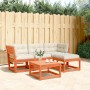 Set muebles jardín 4 pzas con cojines madera pino marrón cera de , Conjuntos de jardín - Ref: Foro24-3216912, Precio: 451,96 ...
