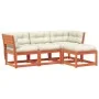 Set muebles jardín 4 pzas con cojines madera pino marrón cera de , Conjuntos de jardín - Ref: Foro24-3216912, Precio: 446,39 ...