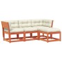 Set muebles jardín 4 pzas con cojines madera pino marrón cera de , Conjuntos de jardín - Ref: Foro24-3216912, Precio: 451,96 ...