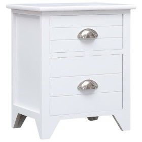 Mesita de noche madera de Paulownia blanco 38x28x45 cm de vidaXL, Mesitas de noche - Ref: Foro24-284049, Precio: 66,72 €, Des...